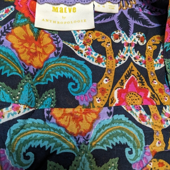 Anthropologie Maeve carter mixed print blouse medium - Picture 3 of 6